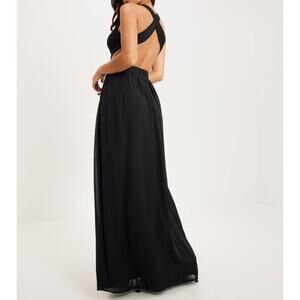 NYL Eve Like A Vision Dress Black Full Length Size 2 Party Occasion Open Back